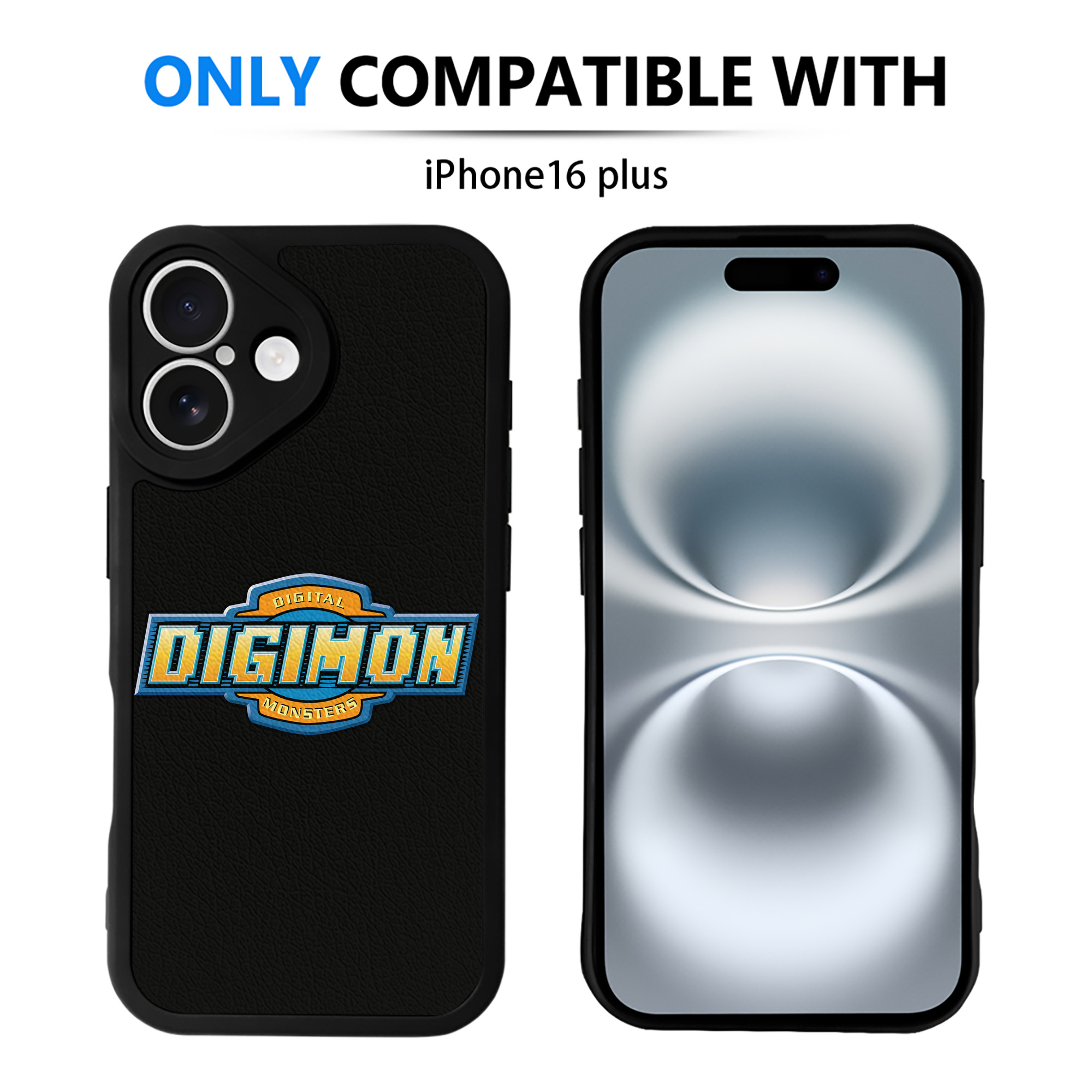 （画像用） Digimon デジタルモンスター/デジモン 【iPhone 16シリーズ対応】シリコンスマホケース（レザー調） 材質：シリコン